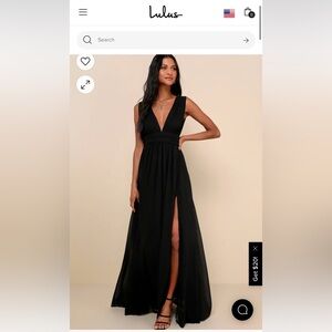 Lulus Heavenly Hues Black Maxi Dress NWT - XS